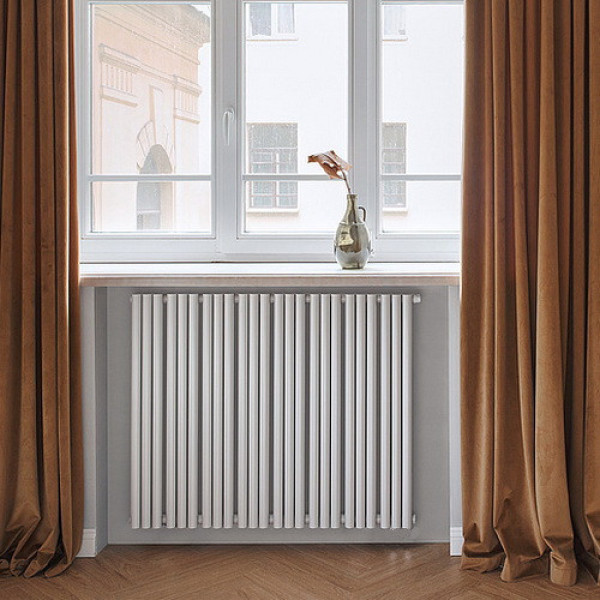 Радиатор стальной Empatiko боковое подключение, кремовый серый (Takt S1-592-500 Cream Grey)