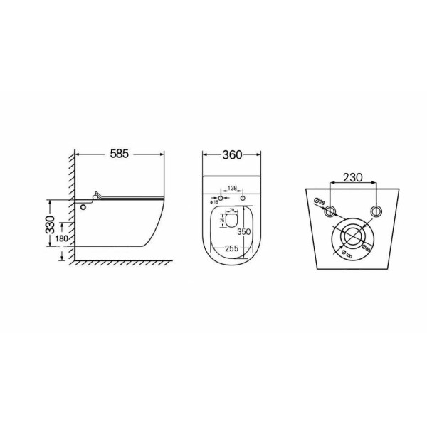 Унитаз подвесной Abber Bequem с импульсным смывом, белый (AC1105P) Унитаз подвесной Abber Bequem с импульсным смывом, белый (AC1105P)