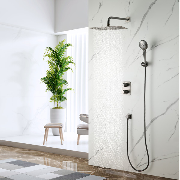 Смеситель для душа Lemark Bronx встраиваемый графит (LM3749GM)