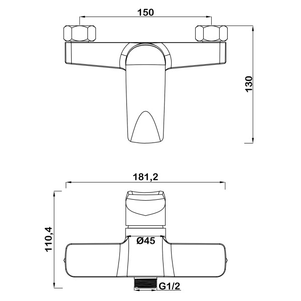 Смеситель для душа Swedbe Venado хром (1620)