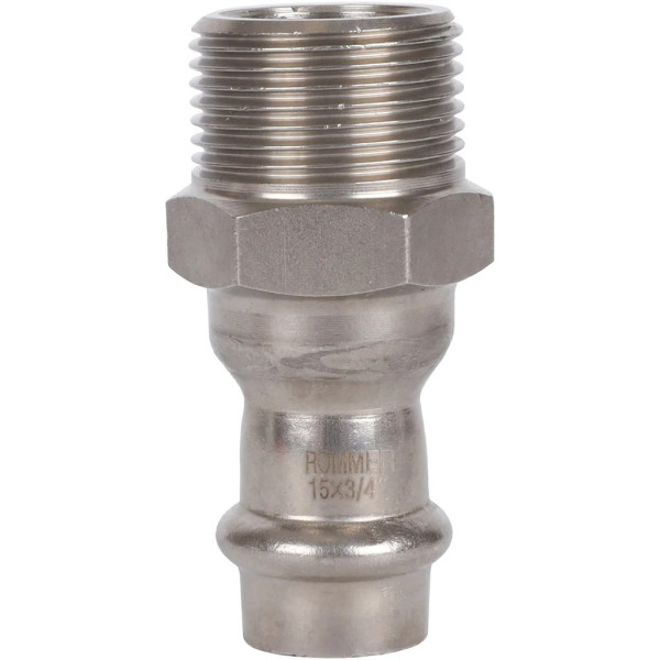 Переход 15х3/4"Н Rommer из нержавеющей стали (пресс) (RSS-0021-001534)