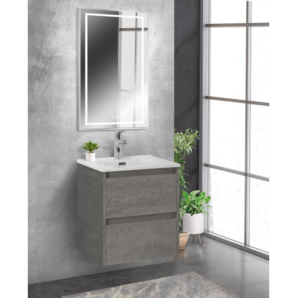Зеркало BelBagno 500x32x900 в алюминиевой раме со встроенным светильником сенсорным выключателем и подогревом (SPC-KRAFT-500-900-LED-TCH-WARM)