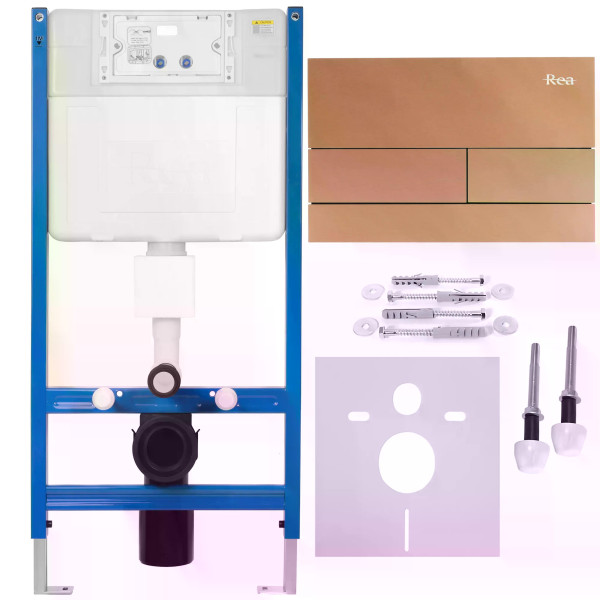 Инсталляция для подвесного унитаза Rea с клавишей Copper Mat (KPL-E0053) Инсталляция для подвесного унитаза Rea с клавишей Copper Mat (KPL-E0053)