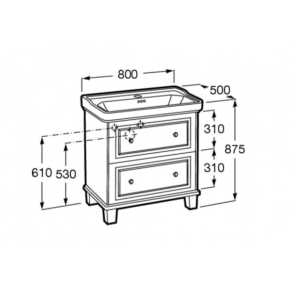 Тумба напольная Roca Carmen 800x500x875 коричневый (Z.RU93.0.784.5)