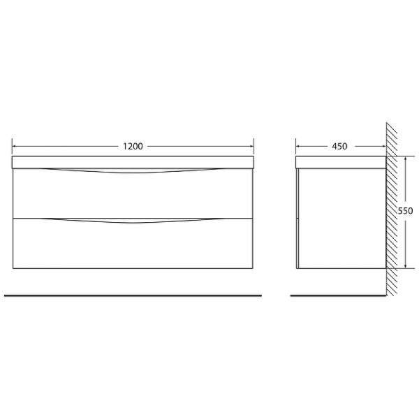 Тумба подвесная BelBagno Marino 120 Rovere Moro (MARINO-1200-2C-SO-RW-P)