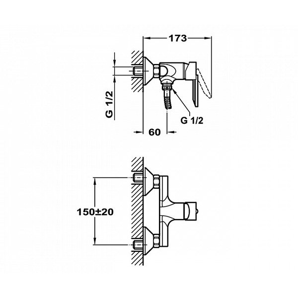 Смеситель для душа Mofem Rumba 402 с сэтом (153-0038-10)