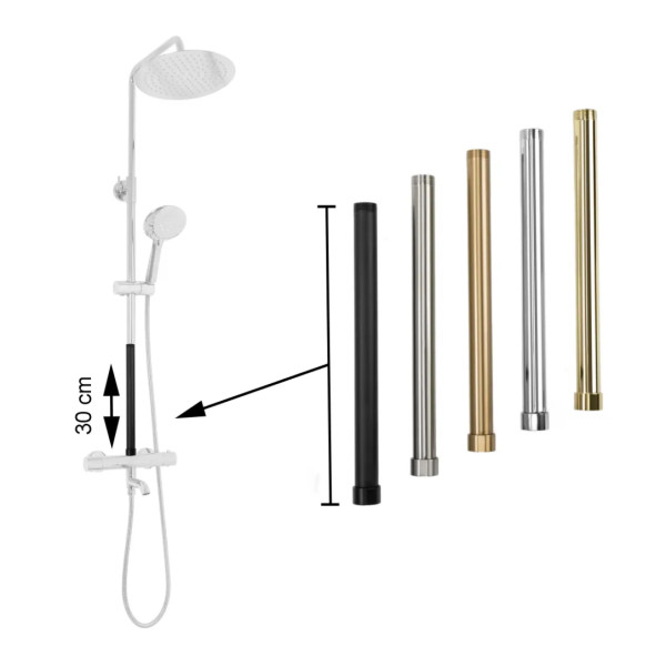 Удлинитель душевой стойки Rea 30 см Nicel (Tom, Soul, Aldi, Bliss, Santos, Roger, Lungo с термостатом, Luis, Vigo) (REA-K7703)