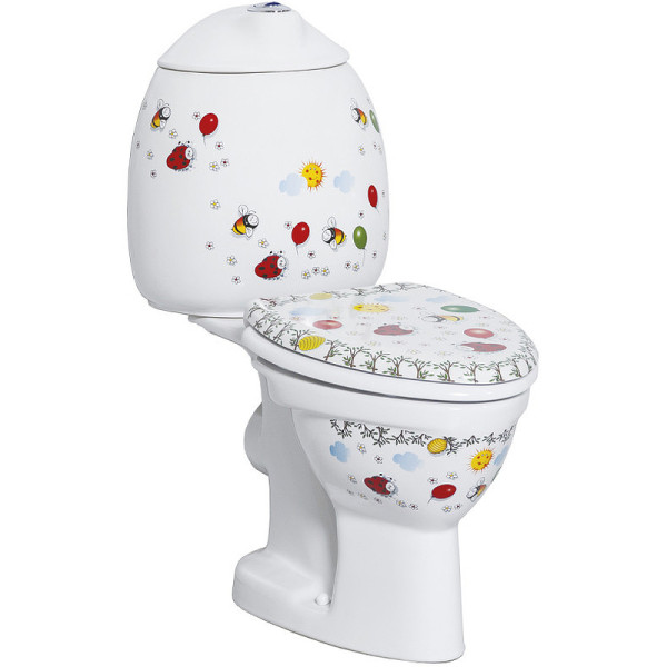 Унитаз напольный Creavit Cocuk с декором с сиденьем без бачка белый (CK310-11CB00E-FF00+KC0802.01.1000E) Унитаз напольный Creavit Cocuk с декором с сиденьем без бачка белый (CK310-11CB00E-FF00+KC0802.01.1000E)