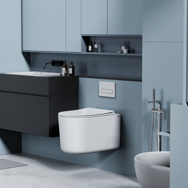 Унитаз подвесной Abber Ultra с ультратонким ободком белый (AC1302)