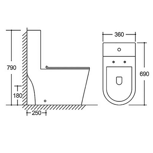 Унитаз-моноблок Scala торнадо с сиденьем микролифт (AZ-8101)
