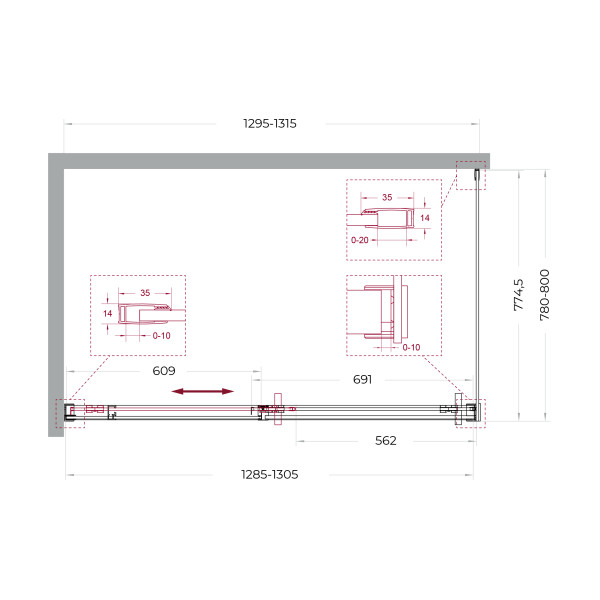 Душевой уголок BelBagno Soft Close-1 130x80x200 стекло прозрачное, профиль хром глянцевый (SOFT_CLOSE-1-AH-1-130/80-C-Cr)