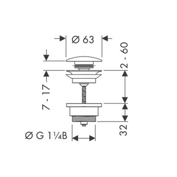 Донный клапан Hansgrohe Push-open черный (50100670)