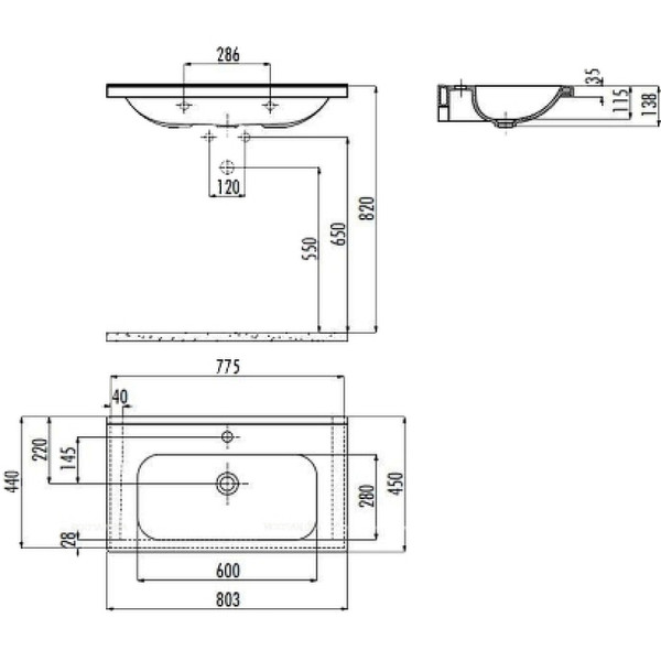 Раковина мебельная Creavit Ideal 80x45 белая (ID080-00CB00E-0000) Раковина мебельная Creavit Ideal 80x45 белая (ID080-00CB00E-0000)