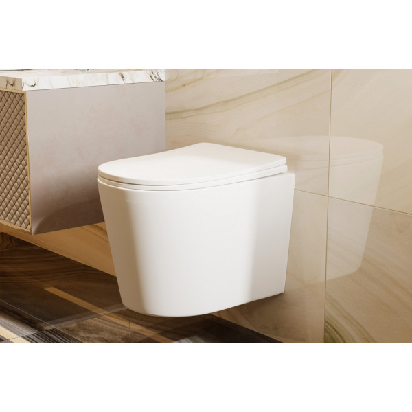 Унитаз подвесной Abber Bequem 355x490x360 белый матовый (AC1102TMW)