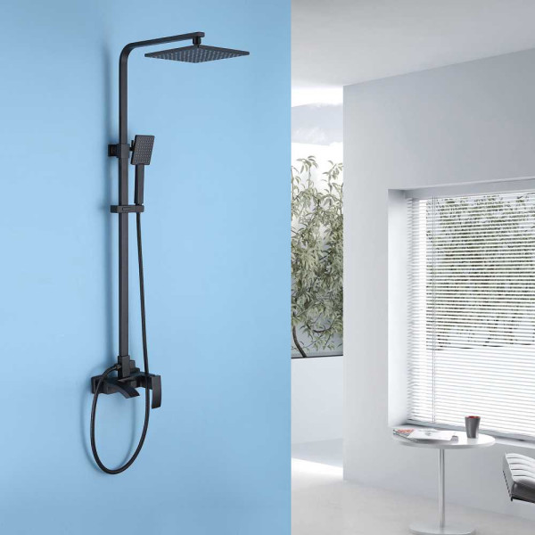 Душевая система Abber Wasserfall черный матовый (AF8616B)