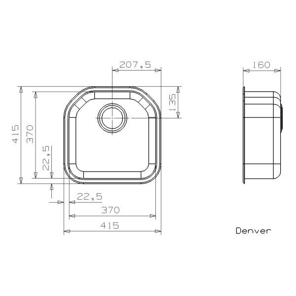 Мойка для кухни врезная Reginox Denver R 415x415 Lux