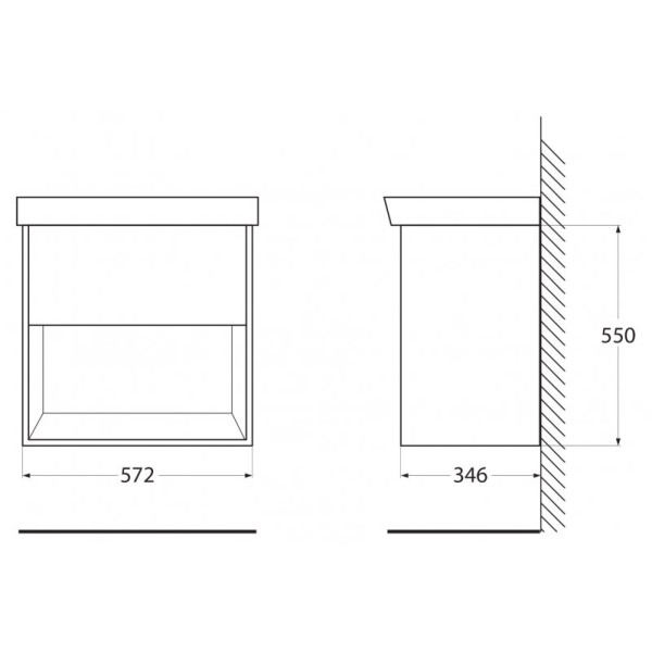 Тумба подвесная Belbagno Neon 572x346x550 Pino Bianco (NEON-600-1C-SO-PB)