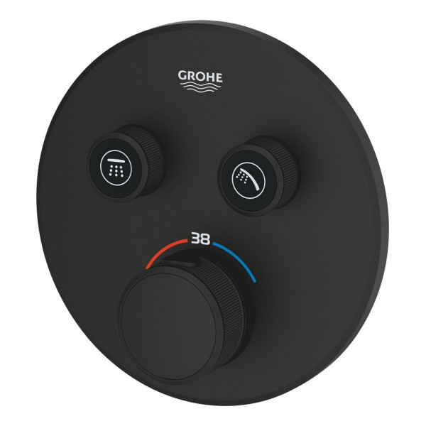 Смеситель для душа Grohe Grohtherm SmartControl внешняя часть с термостатом черный (29507KF0)