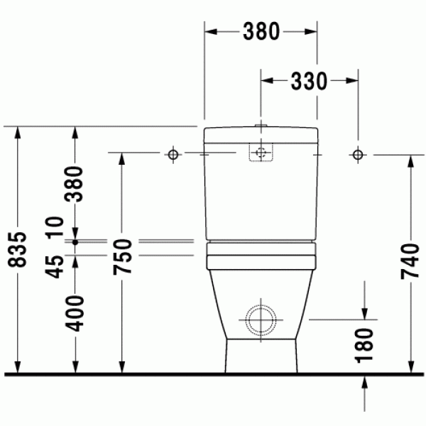 Бачок для унитаза Duravit 2nd Floor 180х380х380 (0876100005)