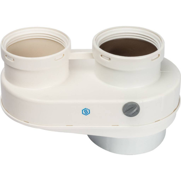 Элемент дымохода Stout DN80/80 адаптер для подкл.разд.труб (совместимый с Baxi) PP-Ryton (SCA-8080-210002)