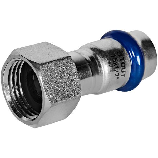 Переход 15х1/2"B с накидной гайкой Stout SSS-2026 ВПр-ВР (нерж.ст., пресс) SSS-2026-001512 Переход 15х1/2"B с накидной гайкой Stout SSS-2026 ВПр-ВР (нерж.ст., пресс) SSS-2026-001512