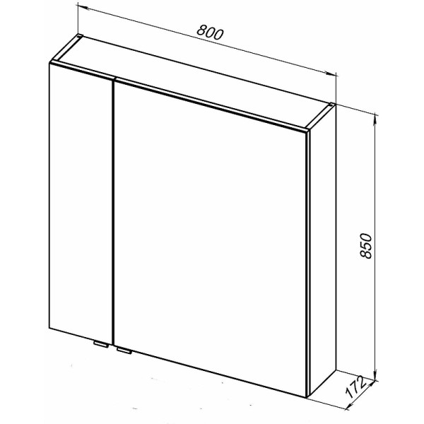 Зеркало-шкаф Aquanet Алвита New 80x85 дуб веллингтон белый (00277537)