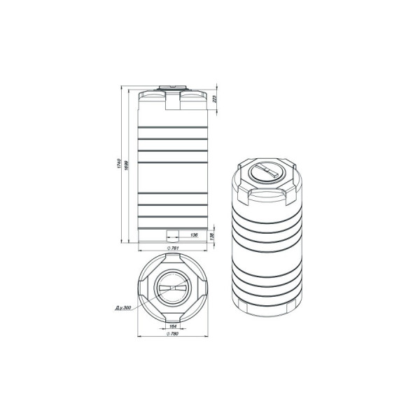 Емкость ЭкоПром T 750 л. синяя (107.0750.601.0)