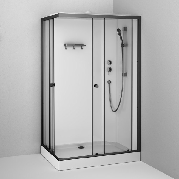 Кабина душевая прямоугольная AM.PM X-Joy 120x90 стекло прозрачное, профиль черный матовый (W94C-403-12090BT) Кабина душевая прямоугольная AM.PM X-Joy 120x90 стекло прозрачное, профиль черный матовый (W94C-403-12090BT)