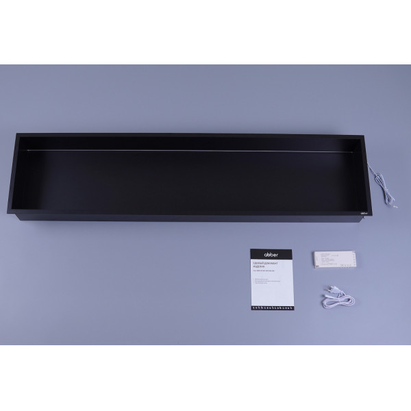 Ниша настенная скрытая Abber Nischen 121x12x29,6 с LED подсветкой, черная матовая (AN3006MB)