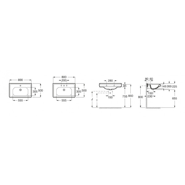 Раковина подвесная Roca Carmen 80x50x22,5 белая (7.3270.A.000.0) Раковина подвесная Roca Carmen 80x50x22,5 белая (7.3270.A.000.0)