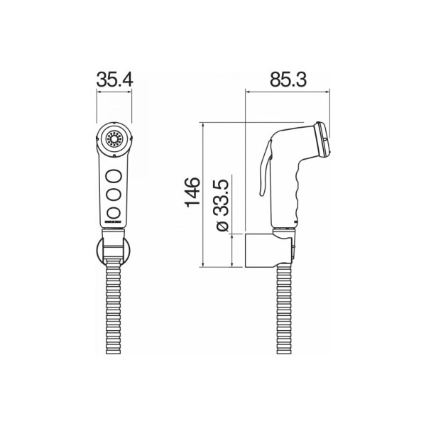 Гигиенический ручной душ Nobili с держателем и шлангом хром белый (AD146/52BB)