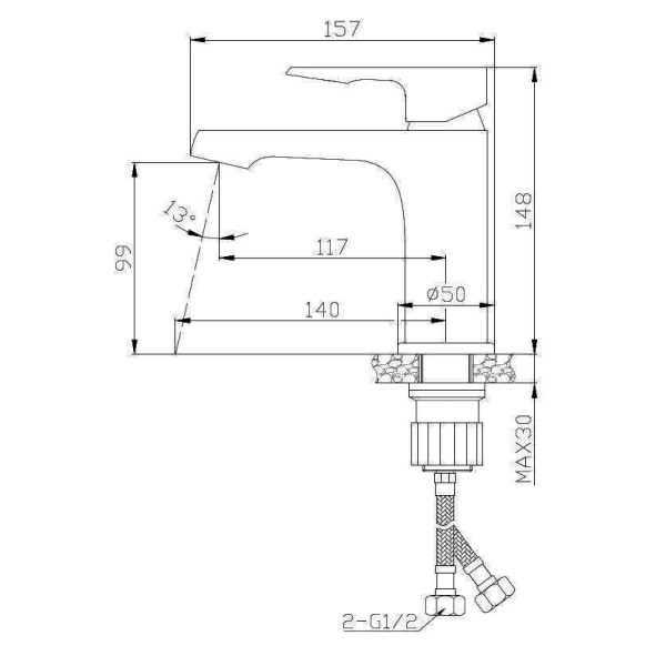 Смеситель для раковины Esko Doha хром (DH26)