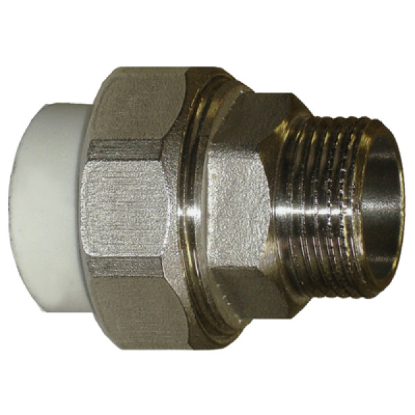 Сгон PP-R 50*1 1/2"Н "Pilsa" (белый) (80098)