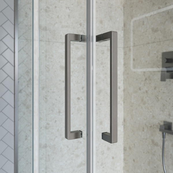 Душевой уголок BelBagno Marino 90x90x195 стекло прозрачное, профиль оружейная сталь матовая (MARINO-2-A-2-90-C-GM)