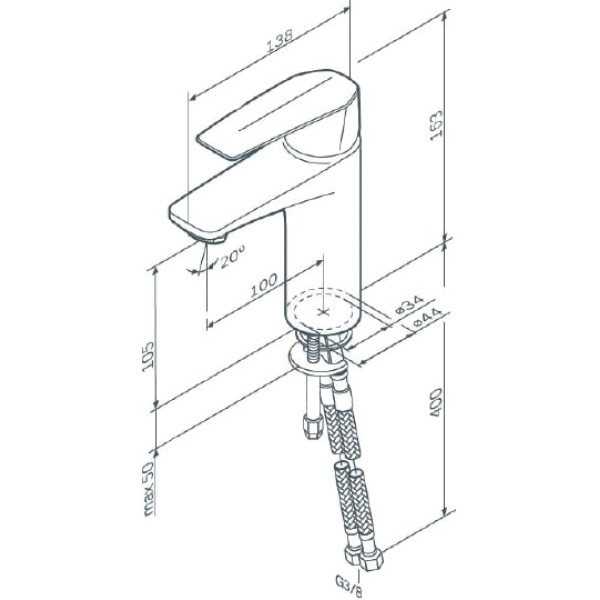Смеситель для раковины AM.PM Gem (F90A02100) Смеситель для раковины AM.PM Gem (F90A02100)