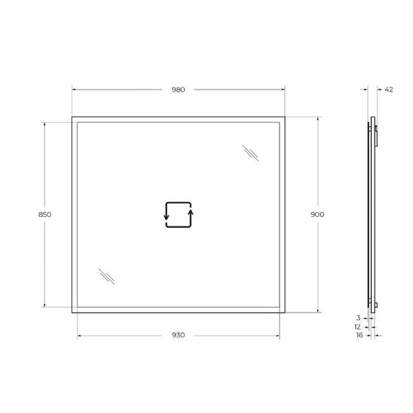 Зеркало с подсветкой Cezares Tiffany 98x90 Nero Grafite (45047)