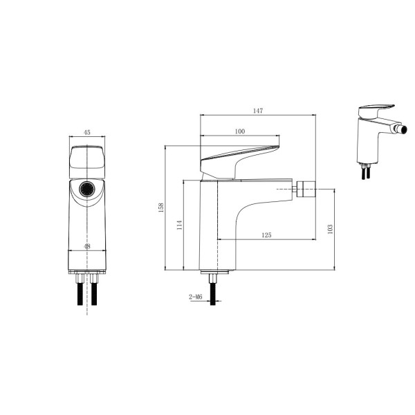 Смеситель для биде Aquatek Вега черный матовый (AQ1018MB) Смеситель для биде Aquatek Вега черный матовый (AQ1018MB)