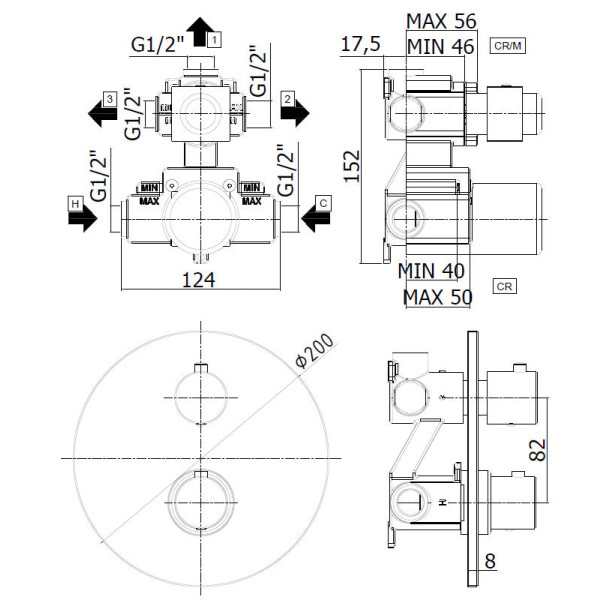 Смеситель для ванны и душа Paffoni Light термостатический,черный (LIQ019NO) Смеситель для ванны и душа Paffoni Light термостатический,черный (LIQ019NO)
