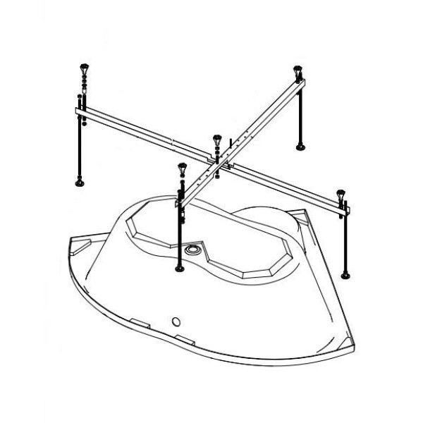 Каркас Triton усиленный для угловой ванны 1700-1900 мм универсальный, 5 опор