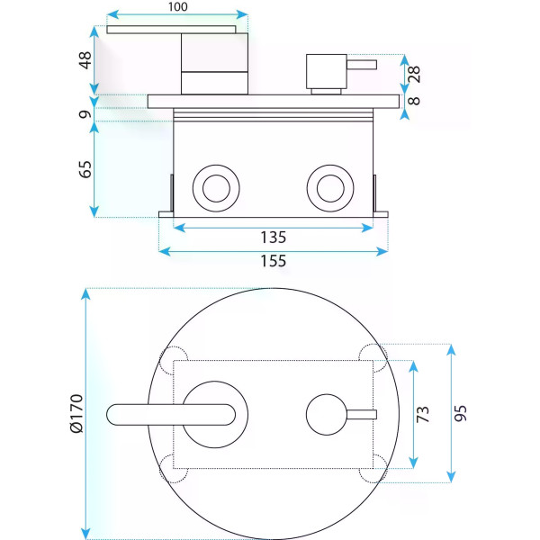 Душевая система Rea Ontario + BOX COPPER MAT (REA-P5650)