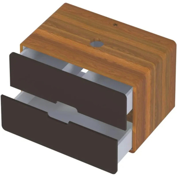 Тумба подвесная 1Marka Vortex  800x500x50 (орех ноче тортона/монолит найт) (Ц0000033024)