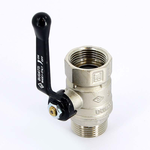 Кран Bugatti 1" ВН шаровый Arizona 605 (черная ручка) (06050077)