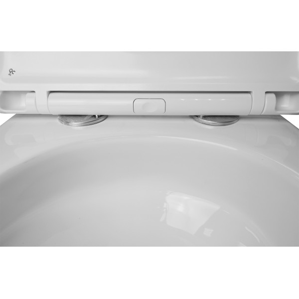 Инсталляция для подвесного унитаза Azario Forte+подвесной унитаз Azario Grado+клавиша Azario Forte хром глянцевый (AZ-100-100F+AZ-0046-UQ3+AZ-100-002F