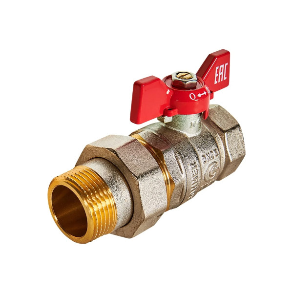 Кран 1" шаровый со сгоном Rommer (ГОСТ, красная бабочка) RBV-0005-2510225 Кран 1" шаровый со сгоном Rommer (ГОСТ, красная бабочка) RBV-0005-2510225