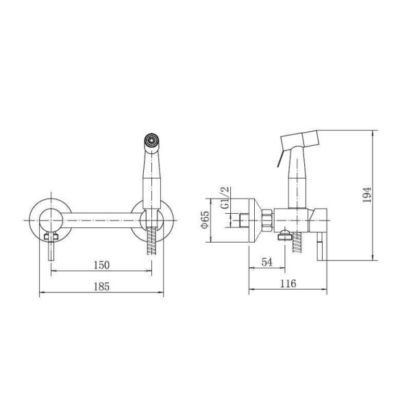 Смеситель с гигиеническим душем Fashun сатин (A57503)