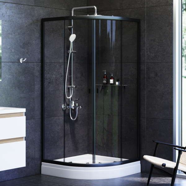 Душевой уголок AM.PM X-Joy 90x90x195 стекло прозрачное, профиль черный (W88E-205-090BT64)