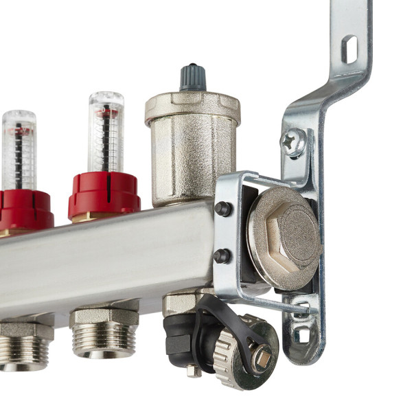 Коллекторная группа Tiemme 2 отвода 1"-3/4" НР ЕК M30х1,5 мм. с расходомерами (нерж.ст) (3920128)