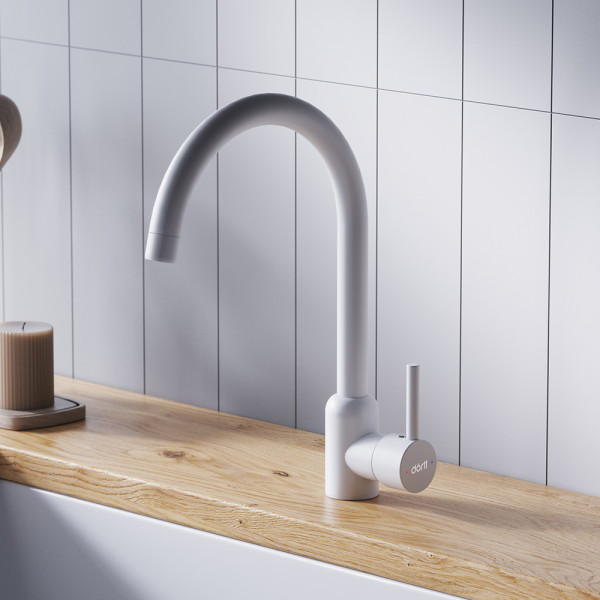 Смеситель для кухни Dorff Logic белый (D3007033)