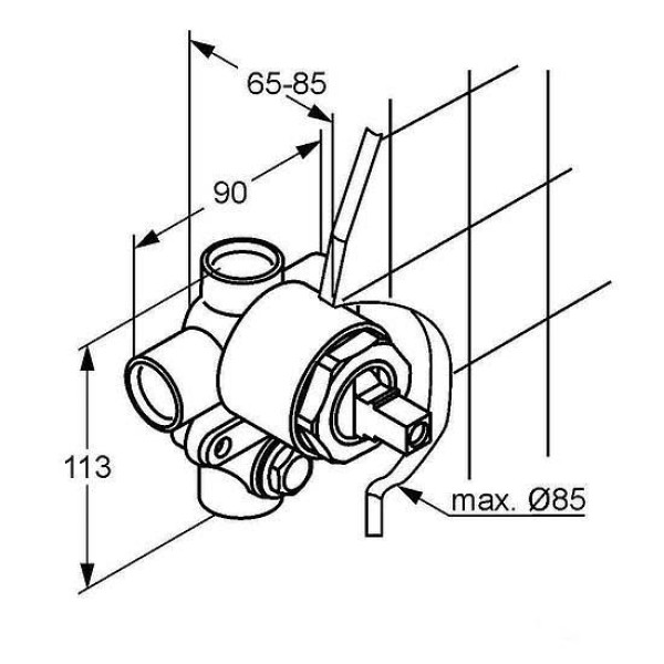 Смеситель для ванны и душа внутр часть Kludi (38624N)