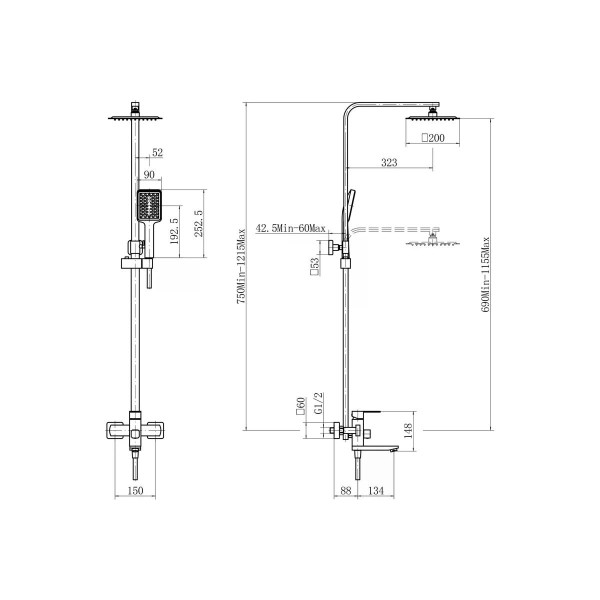 Душевая система Fashun сатин (A52402)